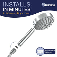 Installation All Metal Hand Held Shower Head Chrome / 2.5 GPM Chrome / 1.75 GPM - The Shower Head Store