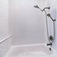 Lifestyle All Metal Dual Shower Head with Adjustable Arm and Shower Head Wall Mount with Valve and Trim Matte Black / 2.5 - The Shower Head Store