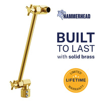 Built to Last 12 Inch Adjustable Shower Arm Extension 12 Inch / Brushed Gold - The Shower Head Store