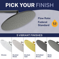 Finishes 12 Inch Rain Shower Head Matte Black / 2.5 - The Shower Head Store