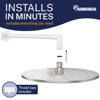 Easy Install 12 Inch Rain Shower Head Brushed Nickel / 2.5 - The Shower Head Store