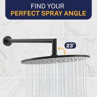 Perfect Spray Angle 12 Inch Rain Shower Head Matte Black / 2.5 - The Shower Head Store
