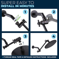 Adjustable Shower Arm Extension 12 Inch Adjustable Shower Arm with 8 Inch Rain Shower Head Oil Rubbed Bronze / 12 Inch / 2.5 GPM 1.75 GPM - The Shower Head Store