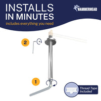 Installation Straight Shower Arm Chrome / 12 Inch - The Shower Head