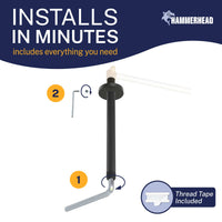 Installation Straight Shower Arm Matte Black / 12 Inch - The Shower Head Store