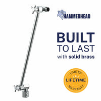 Built to Last 16 Inch Extra Long Adjustable Shower Arm Extension Pipe Raise or Lower Shower Head Height High Quality Metal Construction Chrome 16 Inch / Chrome - The Shower Head Store