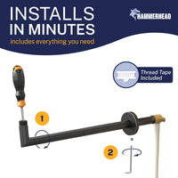Installation J-Shaped Overhead Shower Arm Oil Rubbed Bronze - The Shower Head Store