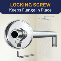 Locking Screw J-Shaped Overhead Shower Arm Chrome - The Shower Head Store