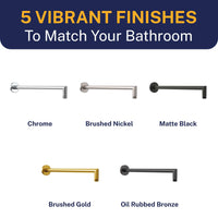 Finish J-Shaped Overhead Shower Arm Brushed Nickel - The Shower Head Store