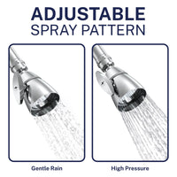 Adjustable Spray Pattern All Metal 2-Inch High Pressure Shower Head Set - Complete Shower System with Valve and Trim Chrome / 2.5 GPM Chrome / 1.75 GPM - The Shower Head Store