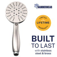 Built to Last All Metal 3-Spray Handheld Shower Head, Handshower Only Brushed Nickel / 2.5 GPM Brushed Nickel / 1.75 GPM - The Shower Head Store