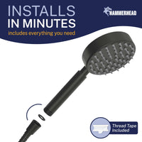 Installation All Metal 1-Spray Handshower Matte Black / 2.5 GPM Matte Black / 1.75 GPM - The Shower Head Store