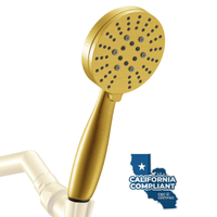 Main Image 3-Spray Low Flow Handheld Shower Head, Handshower Only Brushed Gold / 1.75 GPM - The Shower Head Store