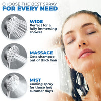Handheld Shower Head 3-Spray Dual with Adjustable Arm Brushed Nickel / 1.75 - The Shower Head Store