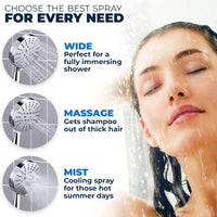 Handheld Shower Head 3-Spray Dual with Adjustable Arm Chrome / 2.5 GPM Chrome / 1.75 GPM - The Shower Head Store