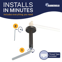 Installation Straight Shower Arm Oil Rubbed Bronze / 6 Inch - The Shower Head Store