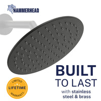 Built to Last Metal 8 Inch Rain Shower Head Rainfall Showerhead Matte Black / 2.5 GPM Matte Black / 1.75 GPM - The Shower Head Store