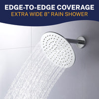 Extra Wide Metal 8 Inch Rain Shower Head Rainfall Showerhead Chrome / 2.5 GPM Chrome / 1.75 GPM - The Shower Head Store