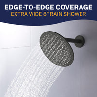 Extra Wide Metal 8 Inch Rain Shower Head Rainfall Showerhead Matte Black / 2.5 GPM Matte Black / 1.75 GPM - The Shower Head Store