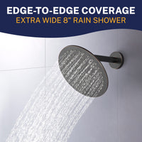 Extra Wide Metal 8 Inch Rain Shower Head Rainfall Showerhead Oil Rubbed Bronze / 2.5 GPM Oil Rubbed Bronze / 1.75 GPM - The Shower Head Store
