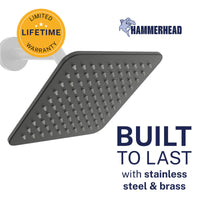 Built to Last Square Rain Shower Head Matte Black / 2.5 - The Shower Head Store