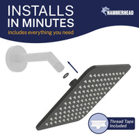 Easy Install Square Rain Shower Head Matte Black / 2.5 - The Shower Head Store
