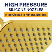 High Pressure Square Rain Shower Head Brushed Gold / 2.5 - The Shower Head Store