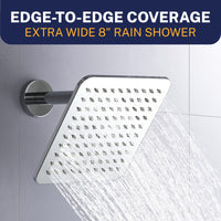 Extra Wide Square Rain Shower Head Chrome / 2.5 - The Shower Head Store