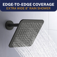 Wide Coverage Square Rain Shower Head Matte Black / 2.5 - The Shower Head Store