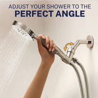 Adjustable Angle 3-Spray Handheld Shower Head Set with Pause Chrome / 2.5 GPM - The Shower Head Store