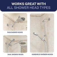 Compatibility 12 Inch Adjustable Shower Arm Extension V3 12 Inch / Matte Black - The Shower Head Store