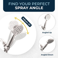Perfect Angle 3-Spray Handheld Shower Head Set Brushed Nickel / 2.5 - The Shower Head Store