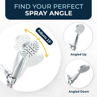 Spray Angle 3-Spray Handheld Shower Head Set Chrome / 2.5 - The Shower Head Store