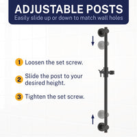 Adjustable Posts ALL Metal Shower Slide Bar with Hand Held Shower Head & Hose Oil Rubbed Bronze / 2.5 GPM Oil Rubbed Bronze / 1.75 GPM - The Shower Head Store
