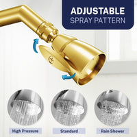 Adjustable Spray California Compliant Low Flow HammerHead Showers 2-Inch Shower Head Brushed Gold / 1.75 - The Shower Head Store