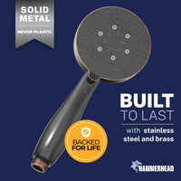 Built to Last All Metal 3-Spray Handheld Shower Head, Handshower Only Oil Rubbed Bronze / 2.5 GPM Oil Rubbed Bronze / 1.75 GPM - The Shower Head Store