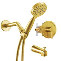 Main Image 1-Handle Valve and Trim Shower System Brushed Gold / 2.5 GPM - The Shower Head Store