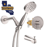 Main Image 1-Handle Valve and Trim Shower System Brushed Nickel / 1.75 GPM - The Shower Head Store