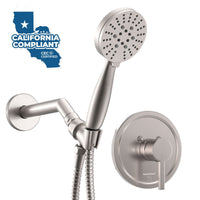 1-Handle Shower Valve System with 3-Spray Handheld Shower Head Brushed Nickel / 1.75 GPM - The Shower Head Store