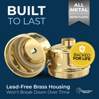 Built to Last Shower Head Filter Polished Brass - The Shower Head Store
