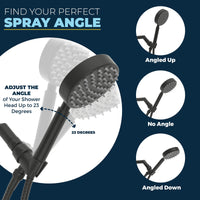 Perfect Spray Angle Valve and Trim, Low Flow 1-Spray Handheld and 7" Shower Arm Matte Black / 1.75 - The Shower Head Store