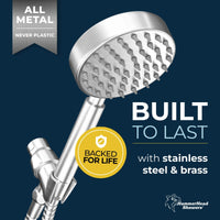 Built to Last All Metal Shower Head Filter with 1-Spray Handheld Shower Head Set Brushed Nickel / 2.5 - The Shower Head Store