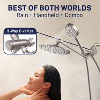 Best of Both Worlds 1-Spray Dual with Adjustable Arm Brushed Nickel / 2.5 GPM - The Shower Head Store