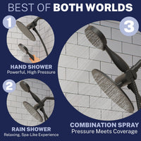 Best of Both Worlds 3-Spray Dual Shower Head Matte Black / 1.75 GPM - The Shower Head Store