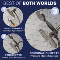Best of Both Worlds 3-Spray Dual Shower Head Oil Rubbed Bronze / 1.75 GPM - The Shower Head Store