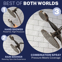 Best of Both Worlds 3-Spray Dual Shower Head Combo Oil Rubbed Bronze / 2.5 GPM - The Shower Head Store