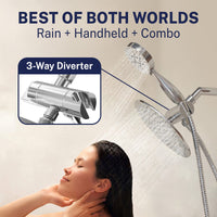 Best of Both Worlds 3-Spray Dual Shower Head Combo Chrome / 1.75 GPM - The Shower Head Store