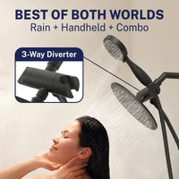 Best of Both Worlds 3-Spray Dual Shower Head Matte Black / 1.75 GPM - The Shower Head Store
