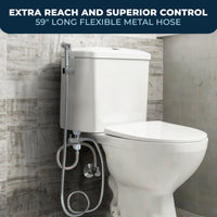 Flexible Metal Hose HammerHead Showers Metal Handheld Bidet Sprayer (Chrome)