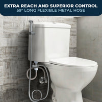 Flexible Metal Hose HammerHead Showers Metal Handheld Bidet Sprayer (Chrome)